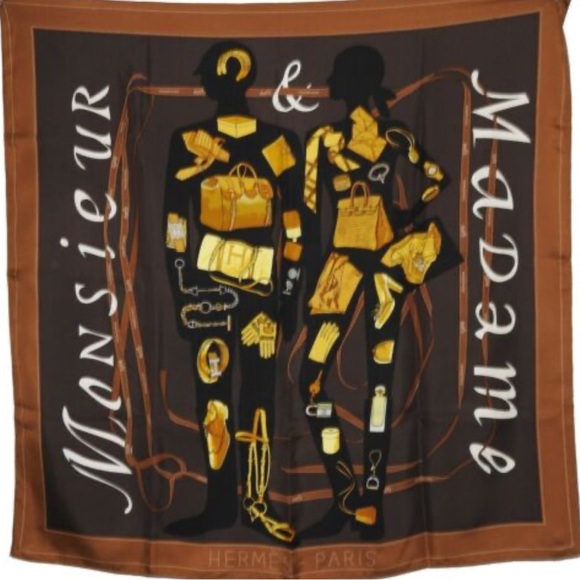 authentic HERMES scarf, 100% silk - Picture 2 of 9